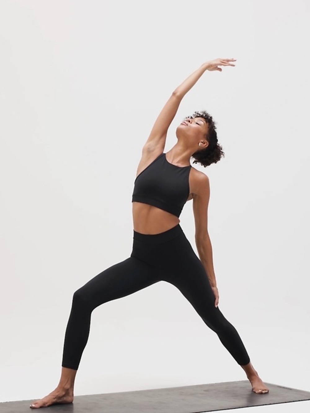 Rare Athleta Black High-Neck Crop Sports Bra
